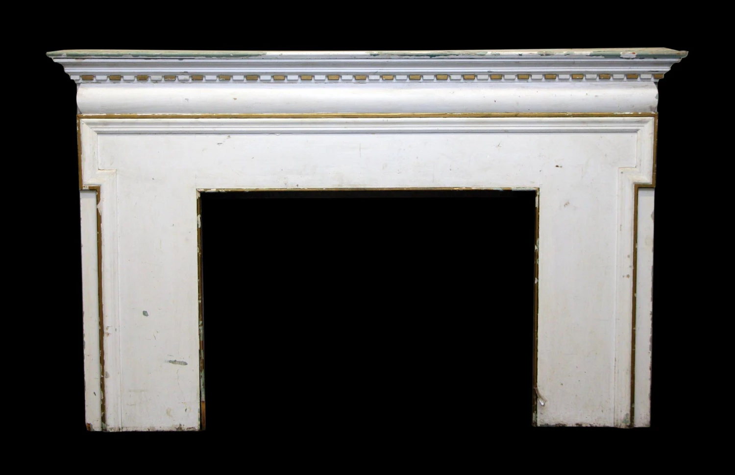 Antique Traditional White Wood Fireplace Mantel 3 Antique Traditional White Wood Fireplace Mantel