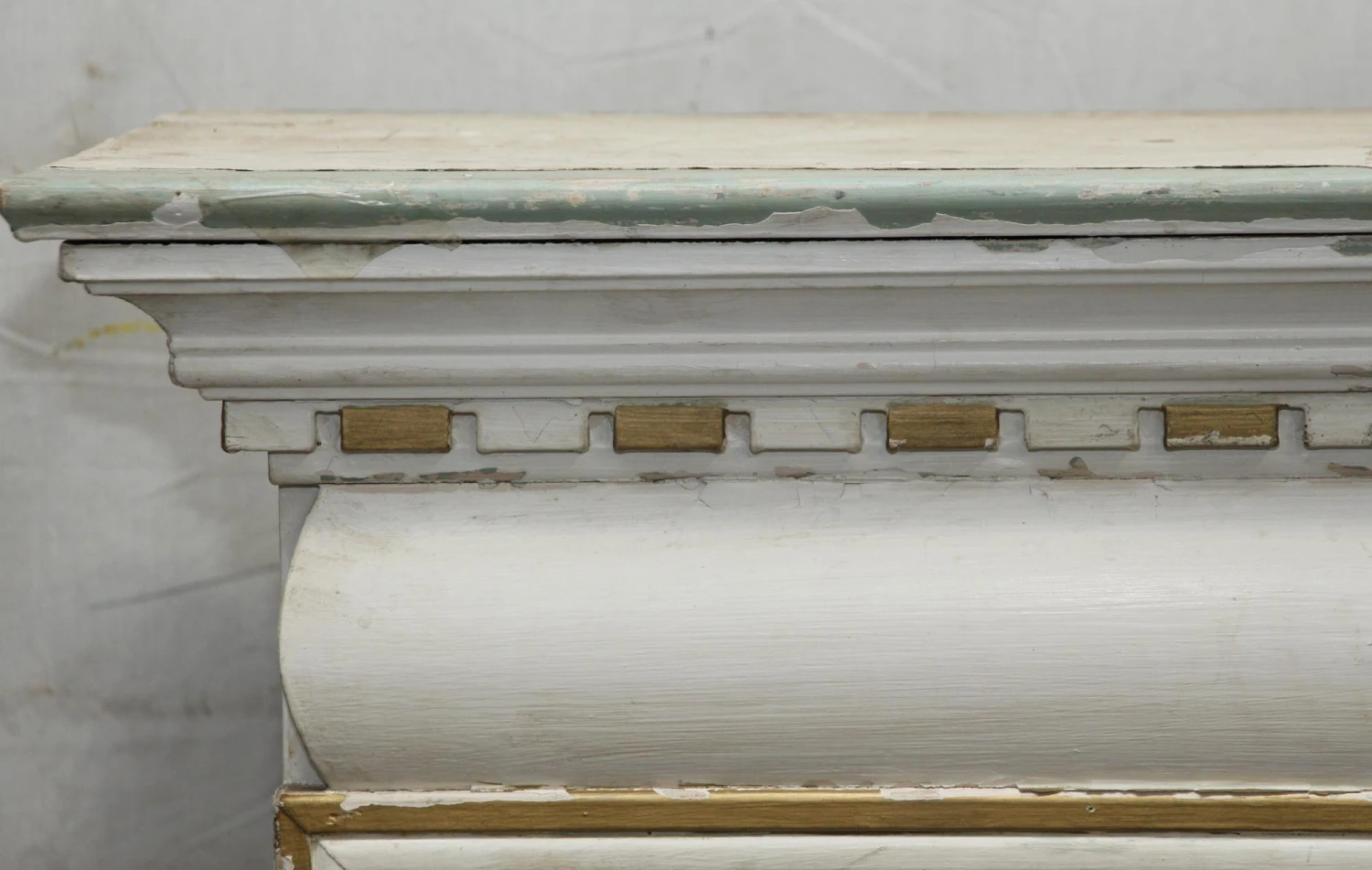 Antique Traditional White Wood Fireplace Mantel 5 Antique Traditional White Wood Fireplace Mantel - Image 3