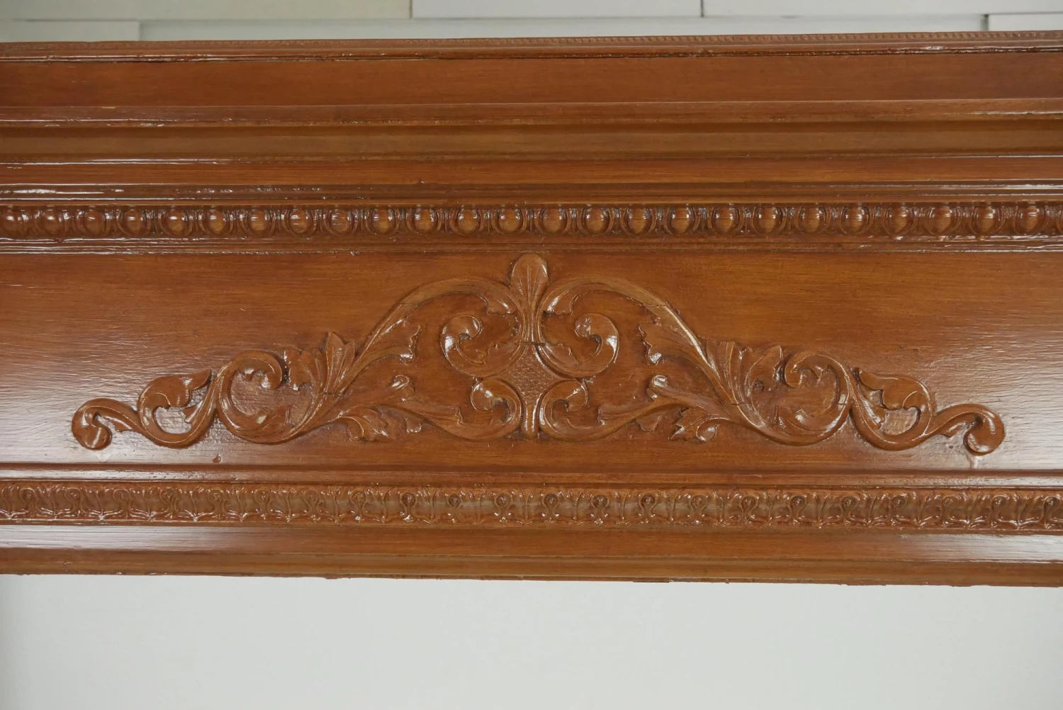 Antique Victorian Full Size Wooden Mantel With Mirror 4 Antique Victorian Full Size Wooden Mantel With Mirror - Image 2