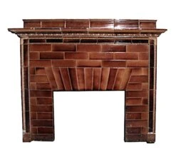 Reclaimed Brown Ceramic Tile Mantel From The Iver Johnson Building