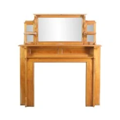 Reclaimed Cherry Fireplace Mantel With 5 Pane Mirror