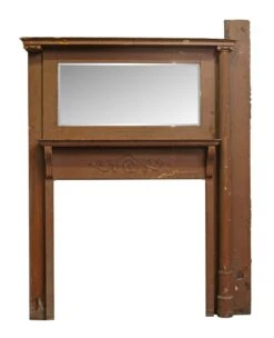Reclaimed Traditional Wood Mantel With Beveled Mirror