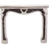 Antique French Marble Mantel With Center & Side Scroll Motif