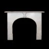 Antique Victorian White Marble Arched Fireplace Mantel