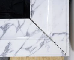 Solid Carved Block White & Gray Statuary Marble Mantel -OGT Sale Store marble mantel for sale n254081