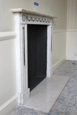 Waldorf Astoria White Marble Mantel With Green Inlay 17 Waldorf Astoria White Marble Mantel With Green Inlay -OGT Sale Store marble mantel for sale wan251687