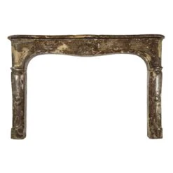 Louis XVI Style Rouge Royal Gray & White Marble Mantel