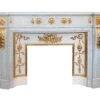 Plaza Hotel Carved Carrara Marble Mantel With Gold Details