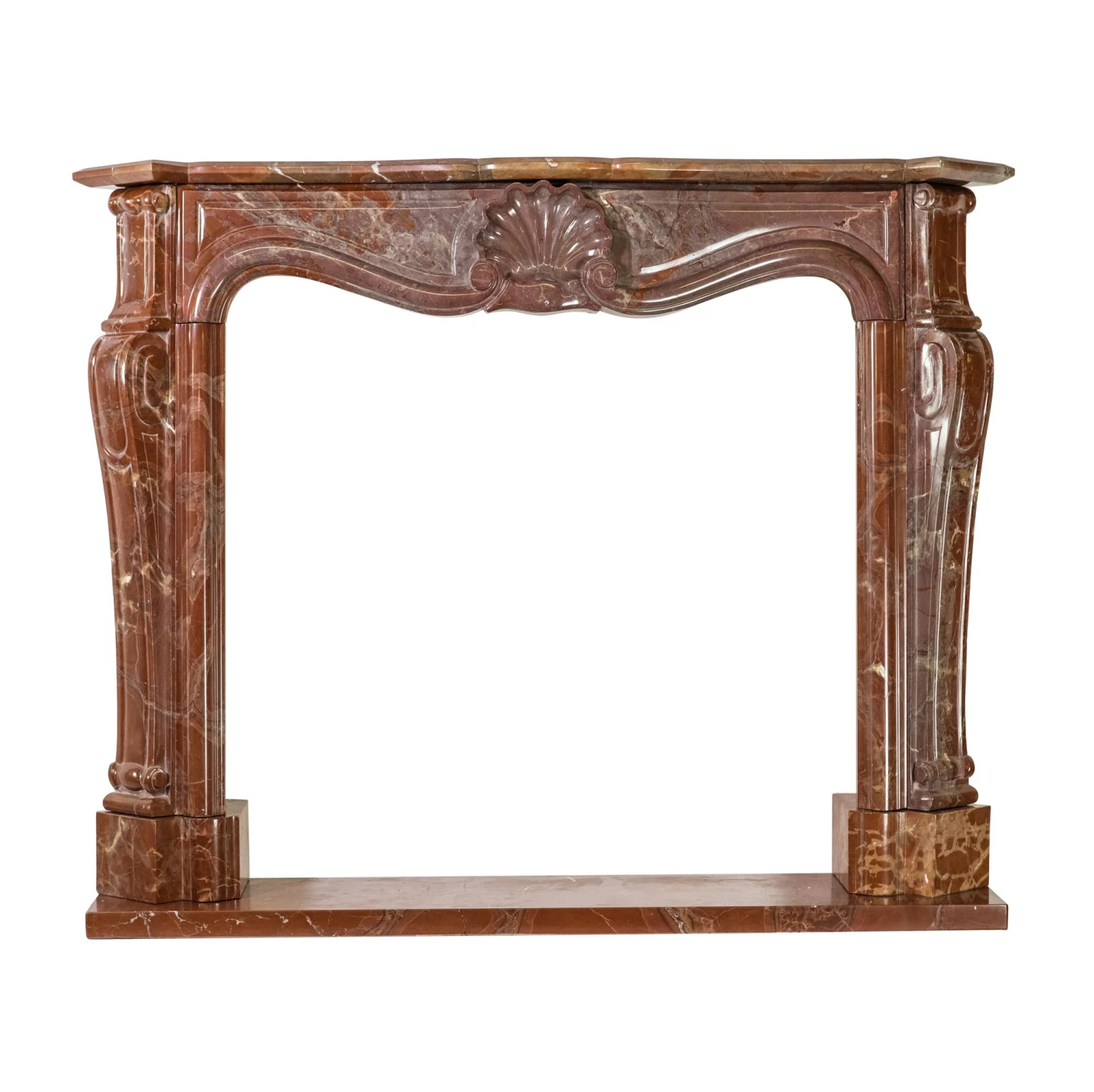 Vintage Italian Rouge Brown & Gray Marble Mantel 3 Vintage Italian Rouge Brown & Gray Marble Mantel