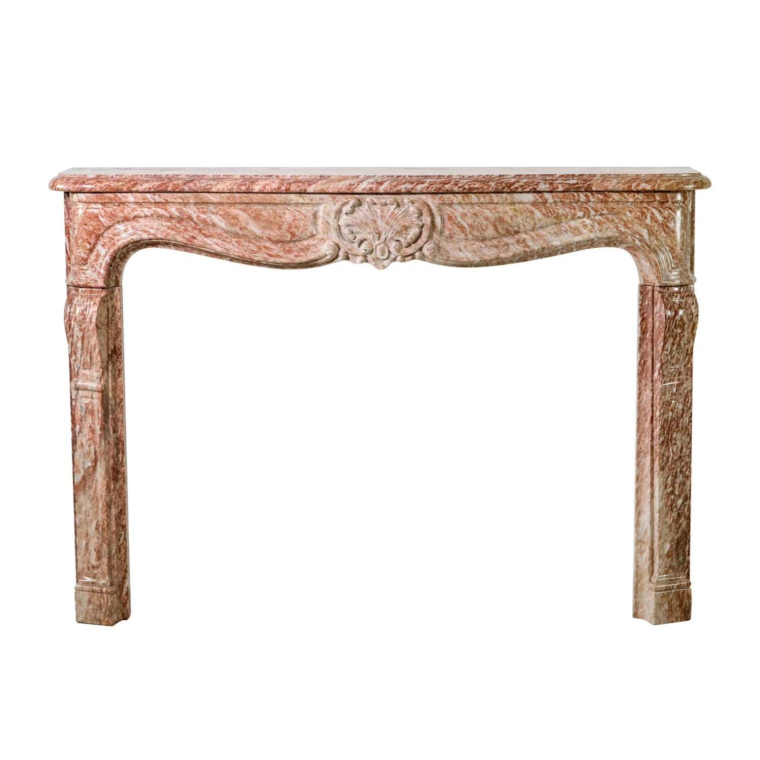 Vintage Louis XV Style Italian Brown & White Marble Mantel 3 Vintage Louis XV Style Italian Brown & White Marble Mantel