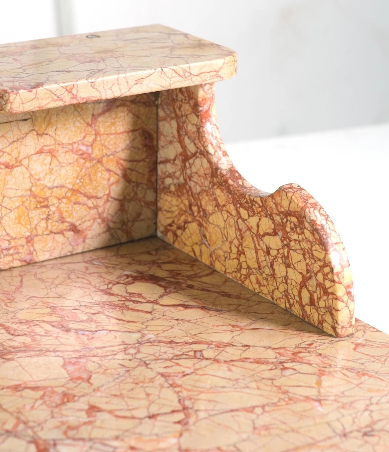 Reclaimed 4 Ft. Red & Orange Marble Desktop With Shelf 5 Reclaimed 4 Ft. Red & Orange Marble Desktop With Shelf - Image 3