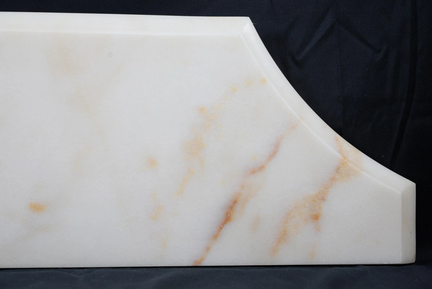 Portugal Made Curved Sided White & Tan Marble Tabletop 5 Portugal Made Curved Sided White & Tan Marble Tabletop - Image 3