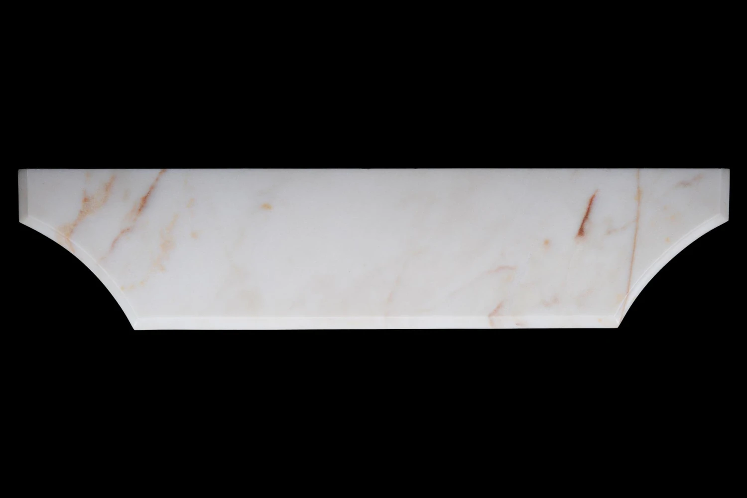 Portugal Made Curved Sided White & Tan Marble Tabletop 3 Portugal Made Curved Sided White & Tan Marble Tabletop