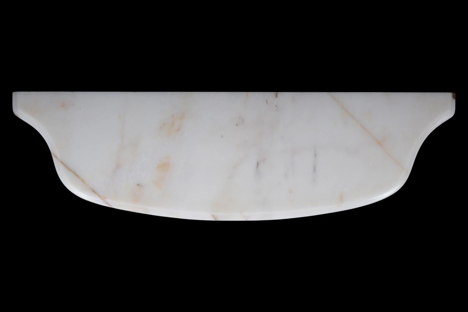 Portugal Made Rounded White & Gray Marble Tabletop 3 Portugal Made Rounded White & Gray Marble Tabletop