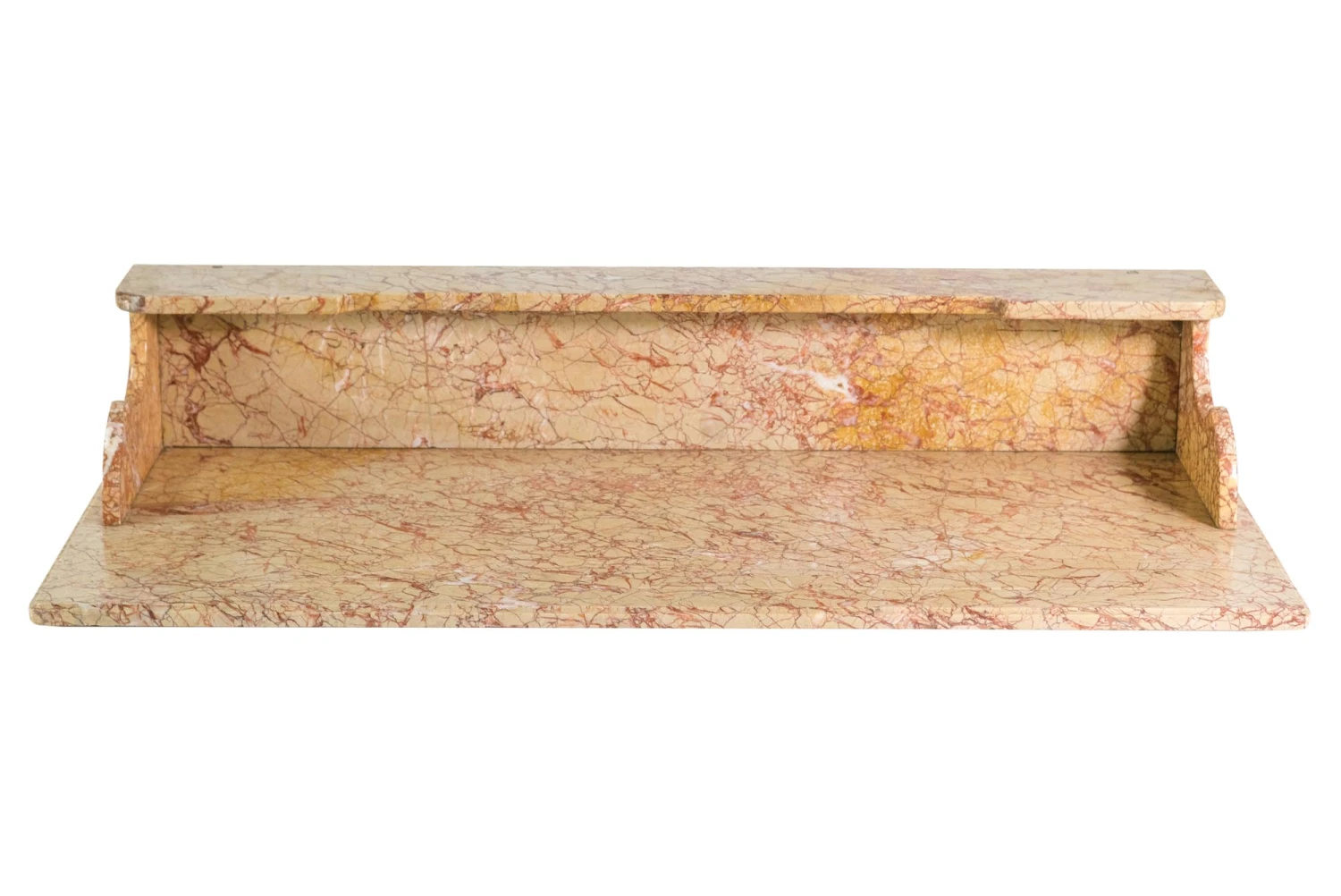 Reclaimed 4 Ft. Red & Orange Marble Desktop With Shelf 3 Reclaimed 4 Ft. Red & Orange Marble Desktop With Shelf