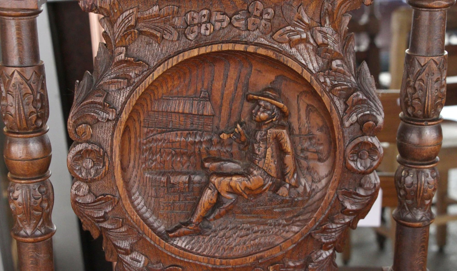 Set Of 6 Antique English Renaissance Carved Wooden Chairs 13 Set Of 6 Antique English Renaissance Carved Wooden Chairs - Image 11