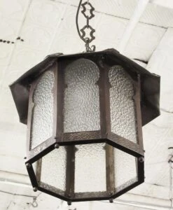 Antique Tudor Gothic Pebbled Glass Ceiling Lantern 9 Antique Tudor Gothic Pebbled Glass Ceiling Lantern -OGT Sale Store n239033 04