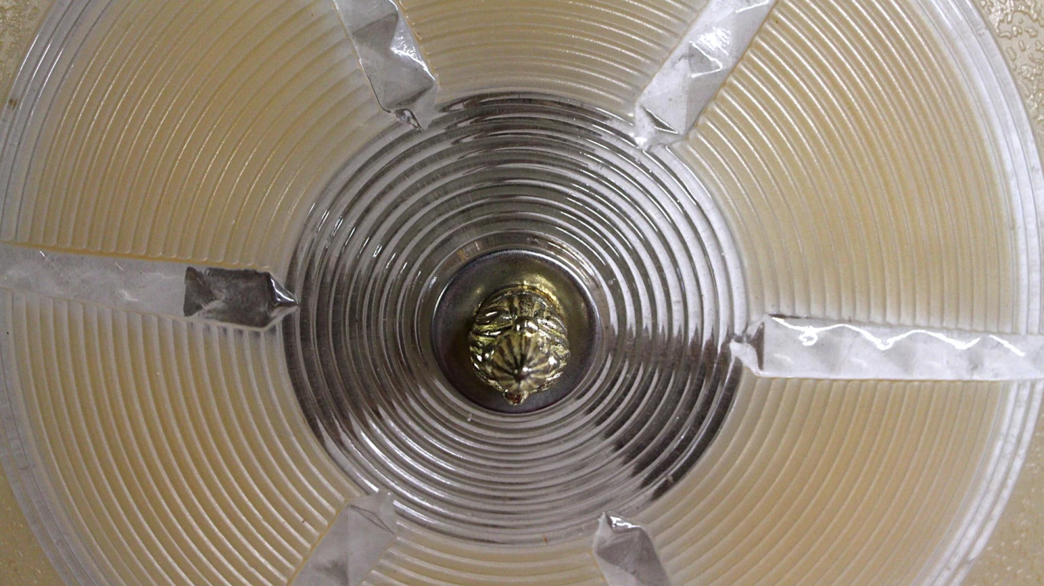 1940s Cast Glass Dish Pendant Light 7 1940s Cast Glass Dish Pendant Light - Image 5