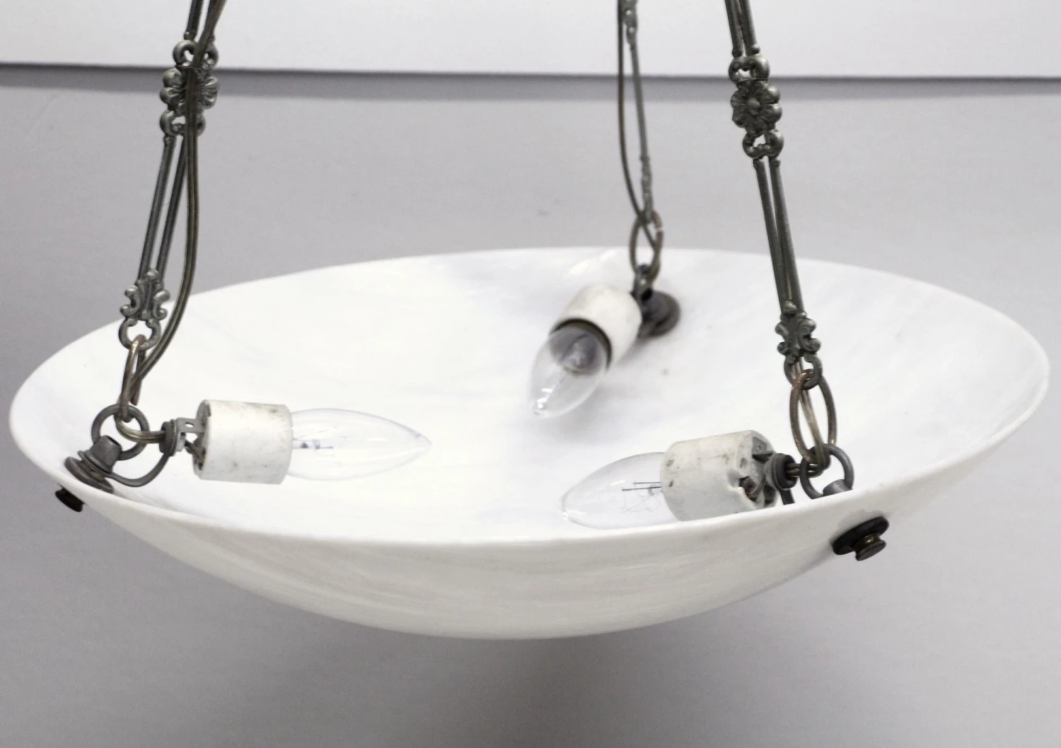 Cast Glass ‘Faux Alabaster’ Dish Pendant Light 6 Cast Glass ‘Faux Alabaster’ Dish Pendant Light - Image 4