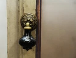 Vintage Wooden Display Case With Old Wavy Glass Door 12 Vintage Wooden Display Case With Old Wavy Glass Door -OGT Sale Store n239975 04