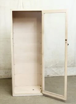 Vintage Wooden Display Case With Old Wavy Glass Door 13 Vintage Wooden Display Case With Old Wavy Glass Door -OGT Sale Store n239975 05