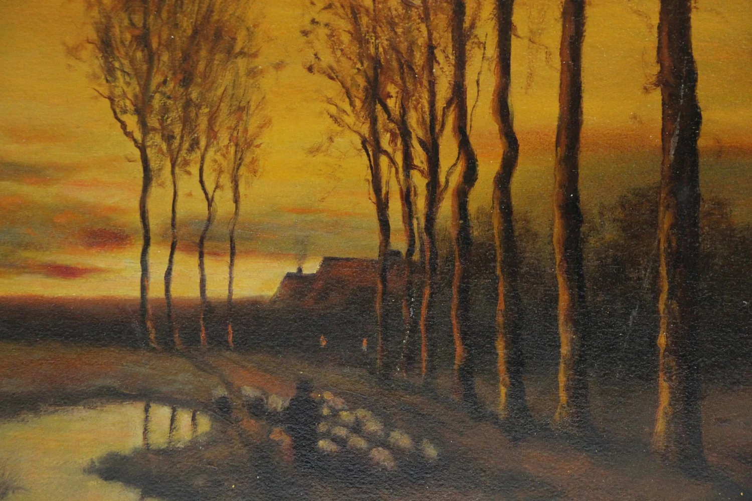 Framed Scenic Painting With Ornate Frame 6 Framed Scenic Painting With Ornate Frame - Image 4