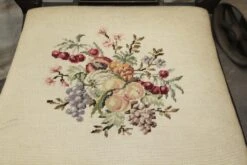 Set Of Five Dark Wood Armless Chairs With Floral Details 18 Set Of Five Dark Wood Armless Chairs With Floral Details -OGT Sale Store n240758 07