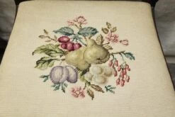 Set Of Five Dark Wood Armless Chairs With Floral Details 19 Set Of Five Dark Wood Armless Chairs With Floral Details -OGT Sale Store n240758 08