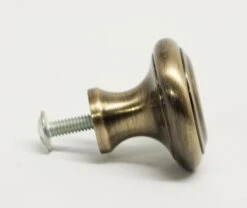 Vintage Concentric Round 1.25 In. Brass Drawer Cabinet Knob -OGT Sale Store n240973 04