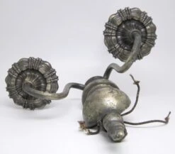 Pair Of 1920s Antique Silver Over Cast Brass Wall Sconces 12 Pair Of 1920s Antique Silver Over Cast Brass Wall Sconces -OGT Sale Store n243406 05