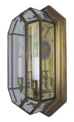 Contemporary 3 Lite Enclosed Beveled Glass Wall Sconce -OGT Sale Store n243422 04