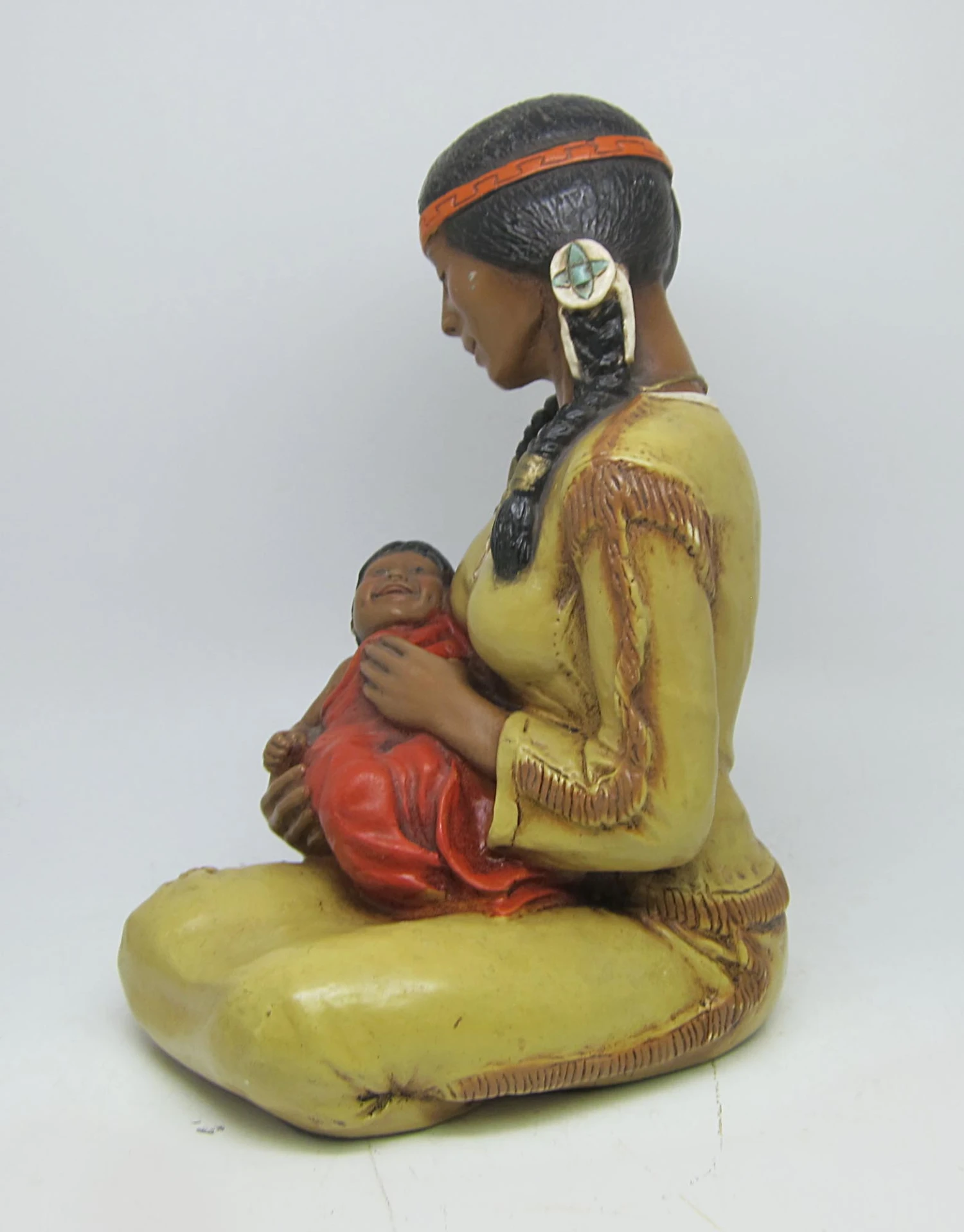 Indian Mother & Infant Plaster Figurine 11 Indian Mother & Infant Plaster Figurine - Image 9