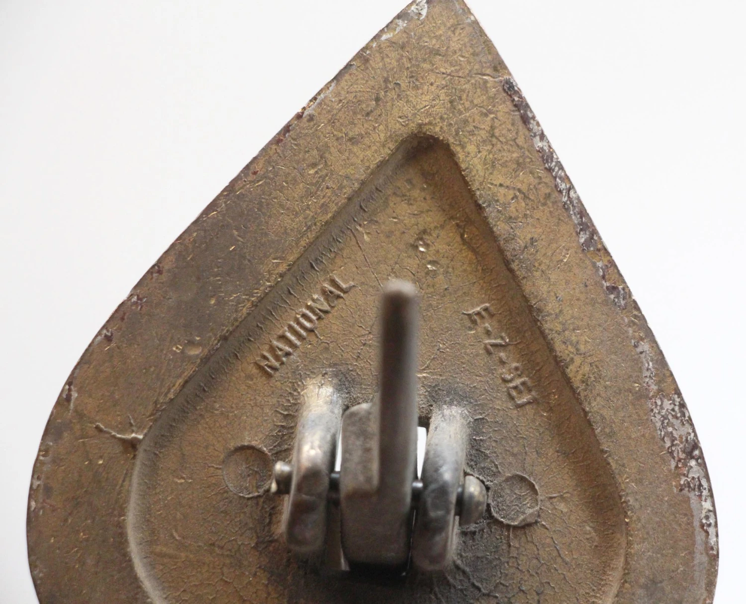 Old Colonial Spade Shaped Brass Door Handle 6 Old Colonial Spade Shaped Brass Door Handle - Image 4