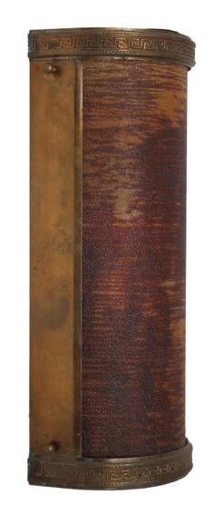 Contemporary Red Glass Bronze Greek Key Wall Sconce -OGT Sale Store n243691 04