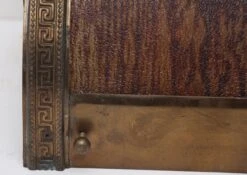 Contemporary Red Glass Bronze Greek Key Wall Sconce -OGT Sale Store n243691 05