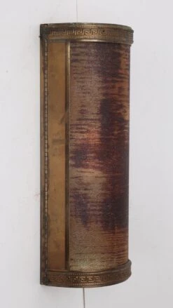 Contemporary Red Glass Bronze Greek Key Wall Sconce -OGT Sale Store n243691 08