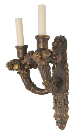 Antique 2 Arm Bronze Gothic Wall Sconce -OGT Sale Store n243699 09