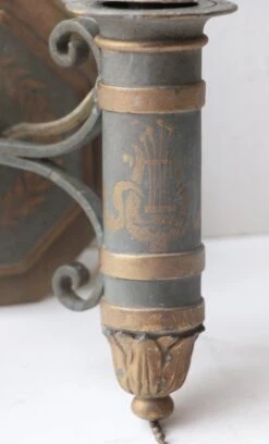 Antique Victorian Toleware 2 Arm Wall Sconce 13 Antique Victorian Toleware 2 Arm Wall Sconce -OGT Sale Store n243706 04