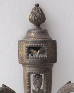 Pair Of French Regency Beaded Brass 2 Wall Sconces 17 Pair Of French Regency Beaded Brass 2 Wall Sconces -OGT Sale Store n243708 04