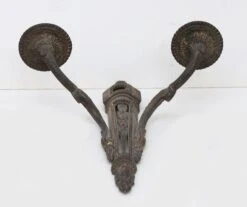 Pair Of French Regency Beaded Brass 2 Wall Sconces 21 Pair Of French Regency Beaded Brass 2 Wall Sconces -OGT Sale Store n243708 08