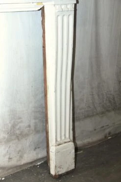 Antique Victorian White Wood Mantel With Florets 10 Antique Victorian White Wood Mantel With Florets -OGT Sale Store n244156 04