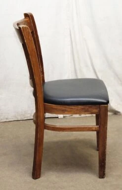 Slatted Back Chairs With Black Vinyl Seat 12 Slatted Back Chairs With Black Vinyl Seat -OGT Sale Store n244184 05