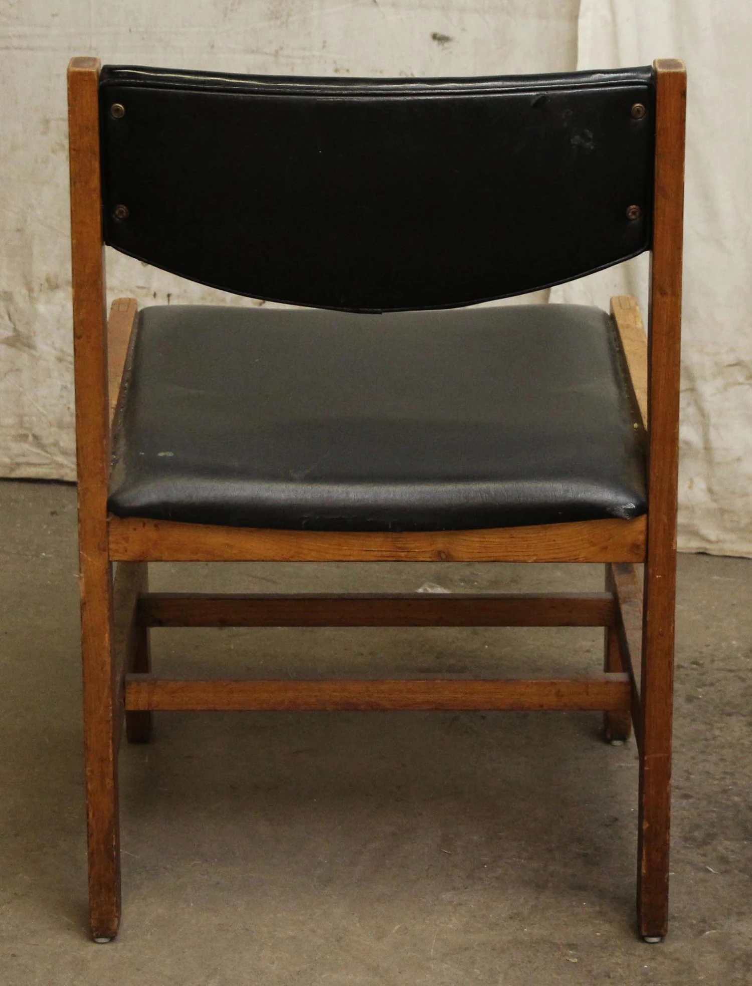 Wood & Black Vinyl Chair 6 Wood & Black Vinyl Chair - Image 4