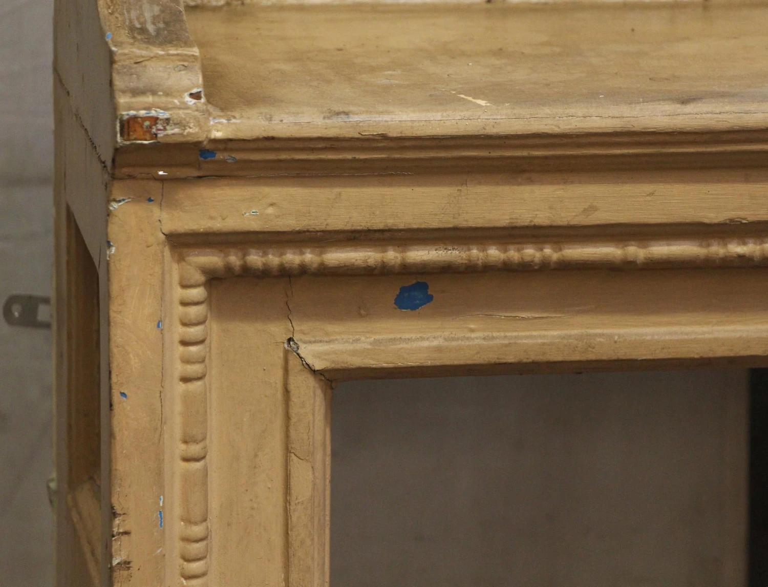 Antique Traditional Painted Two Tier Wood Fireplace Mantel 6 Antique Traditional Painted Two Tier Wood Fireplace Mantel - Image 4