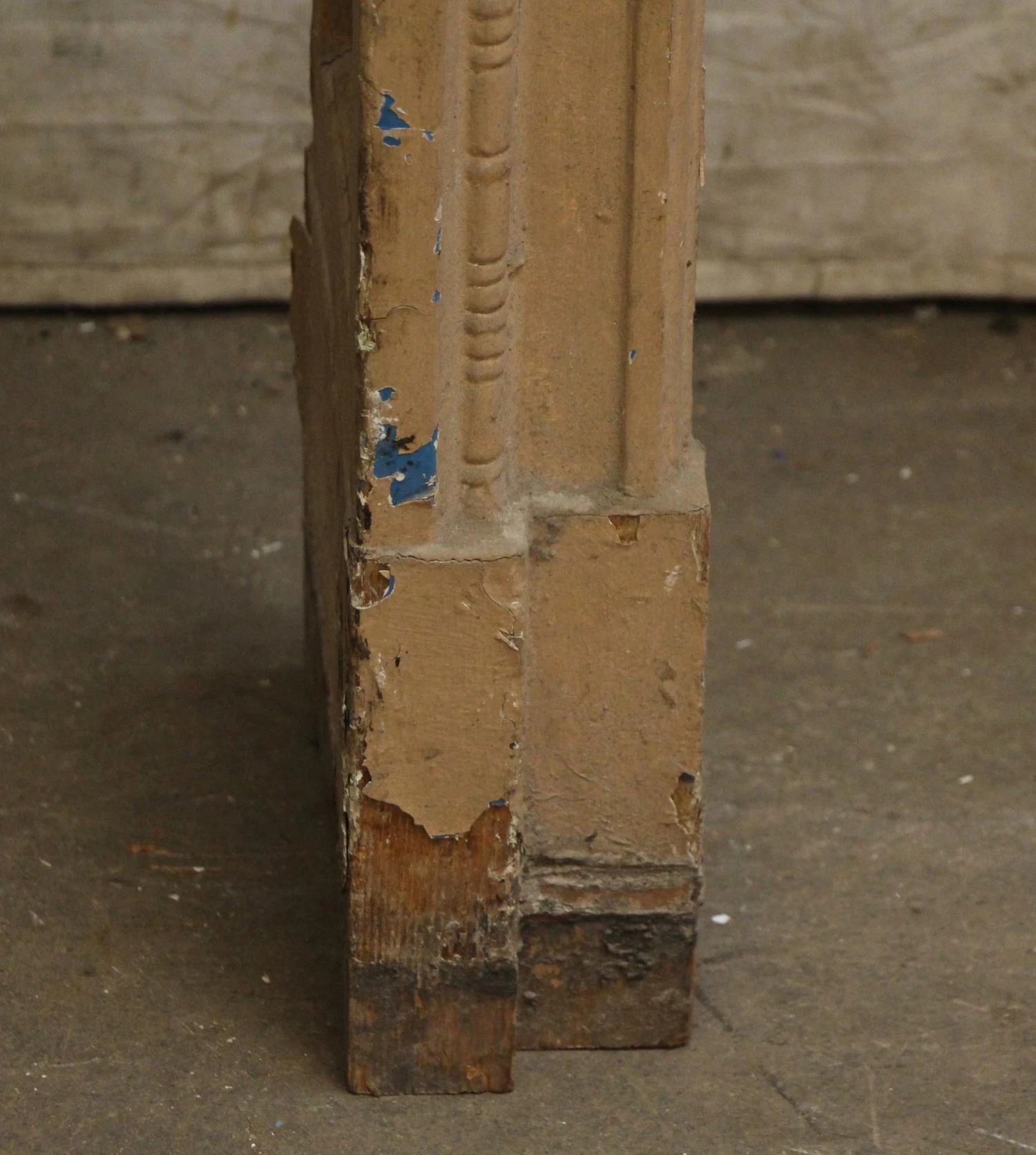 Antique Traditional Painted Two Tier Wood Fireplace Mantel 7 Antique Traditional Painted Two Tier Wood Fireplace Mantel - Image 5