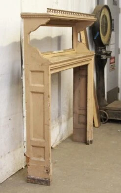 Antique Traditional Painted Two Tier Wood Fireplace Mantel 14 Antique Traditional Painted Two Tier Wood Fireplace Mantel -OGT Sale Store n245119 06