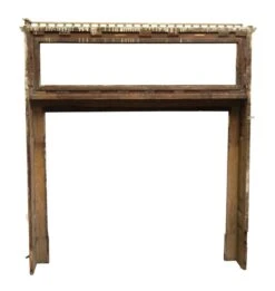 Antique Traditional Painted Two Tier Wood Fireplace Mantel 15 Antique Traditional Painted Two Tier Wood Fireplace Mantel -OGT Sale Store n245119 07