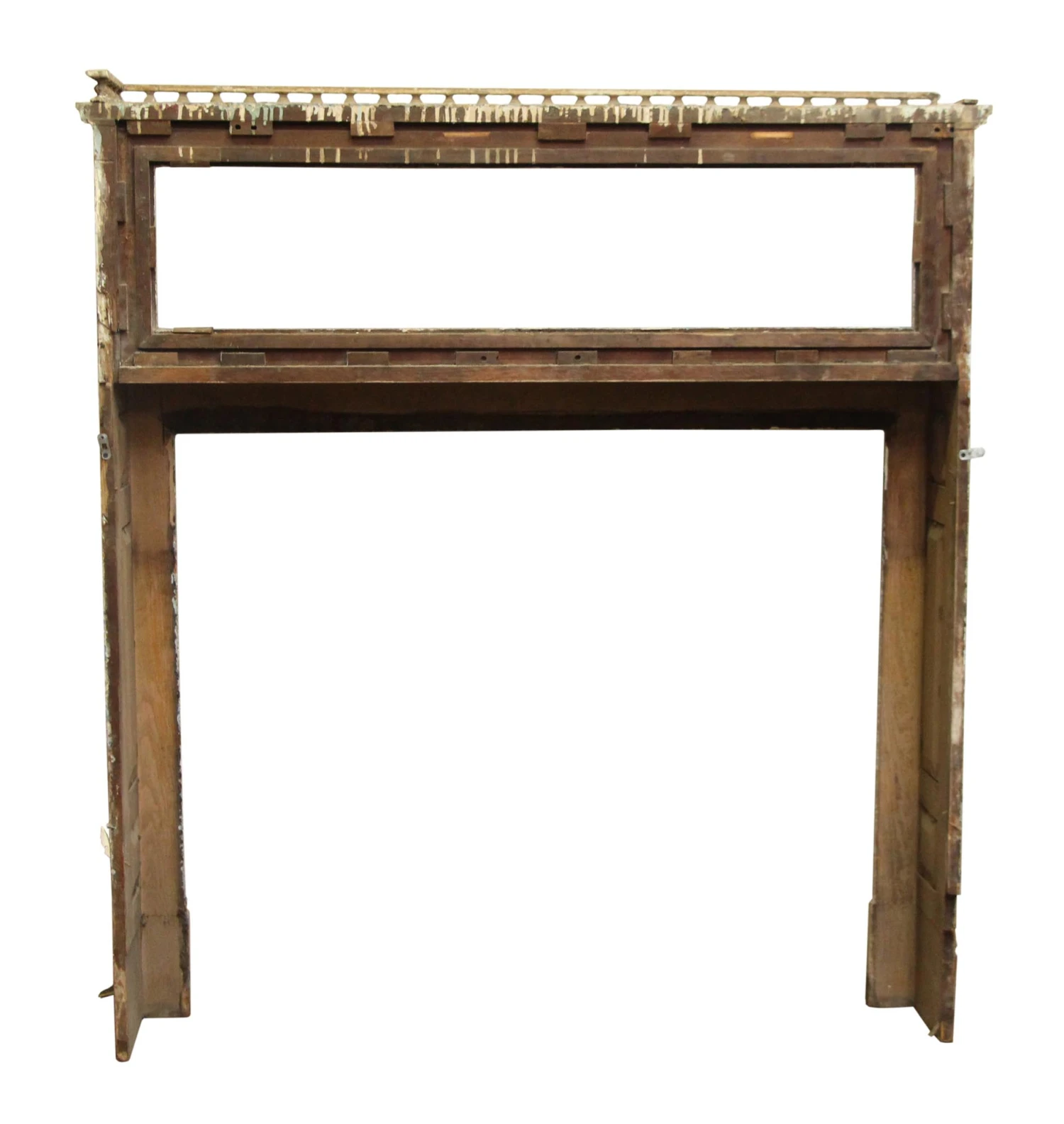 Antique Traditional Painted Two Tier Wood Fireplace Mantel 9 Antique Traditional Painted Two Tier Wood Fireplace Mantel - Image 7
