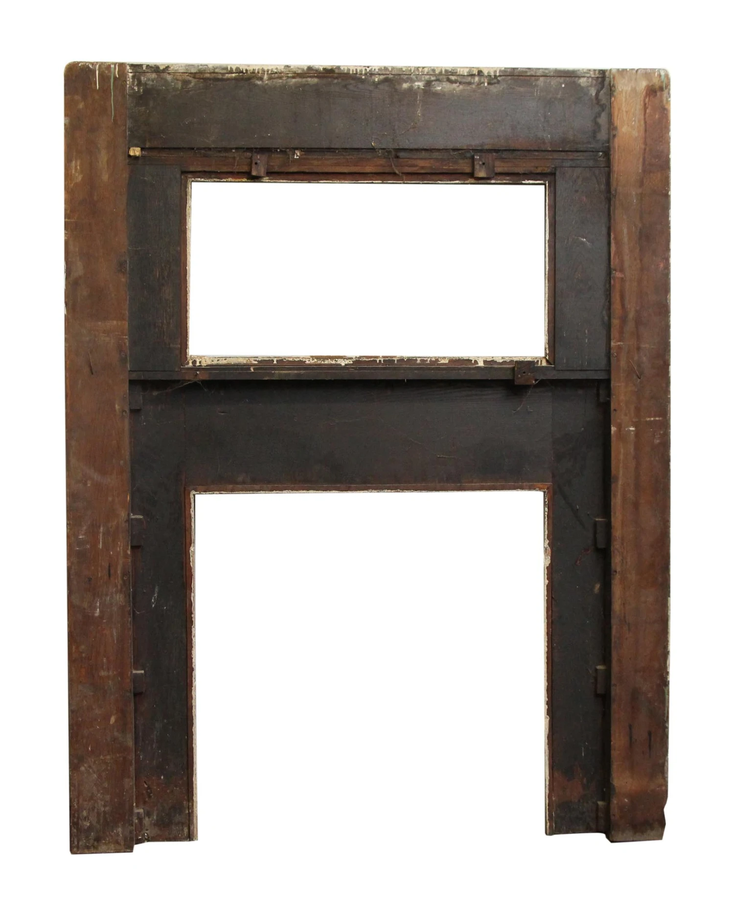 Reclaimed French Double Decker Wood Fireplace Mantel 7 Reclaimed French Double Decker Wood Fireplace Mantel - Image 5