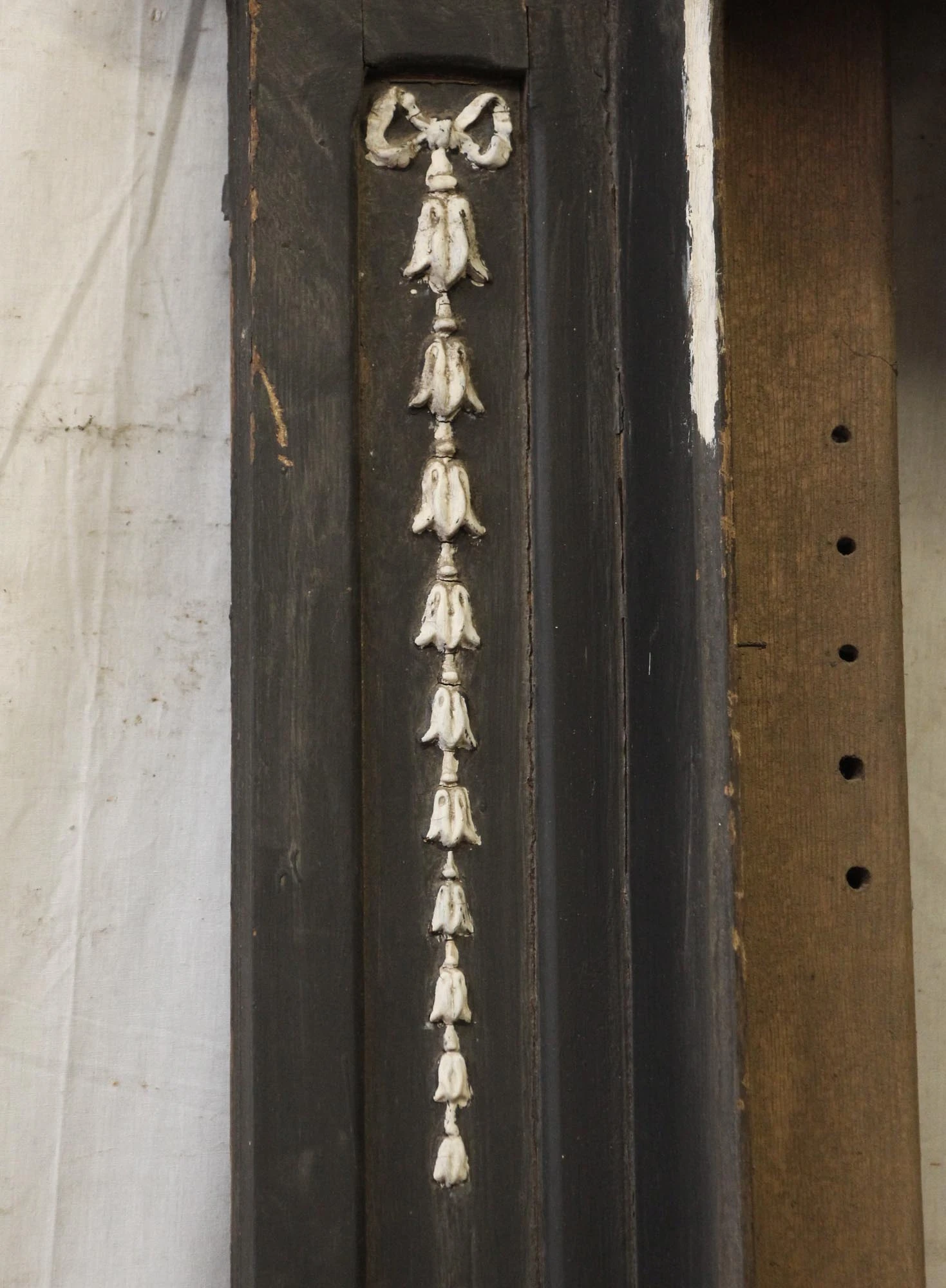 Antique Victorian Dark Wood Fireplace Mantel 6 Antique Victorian Dark Wood Fireplace Mantel - Image 4